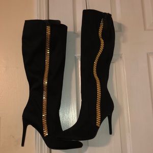 Knee high black boots